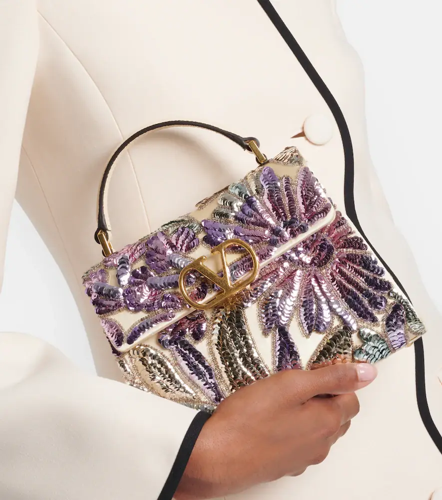 Valentino Garavani VSling Mini sequined satin top-handle bag | Thumbnail 6