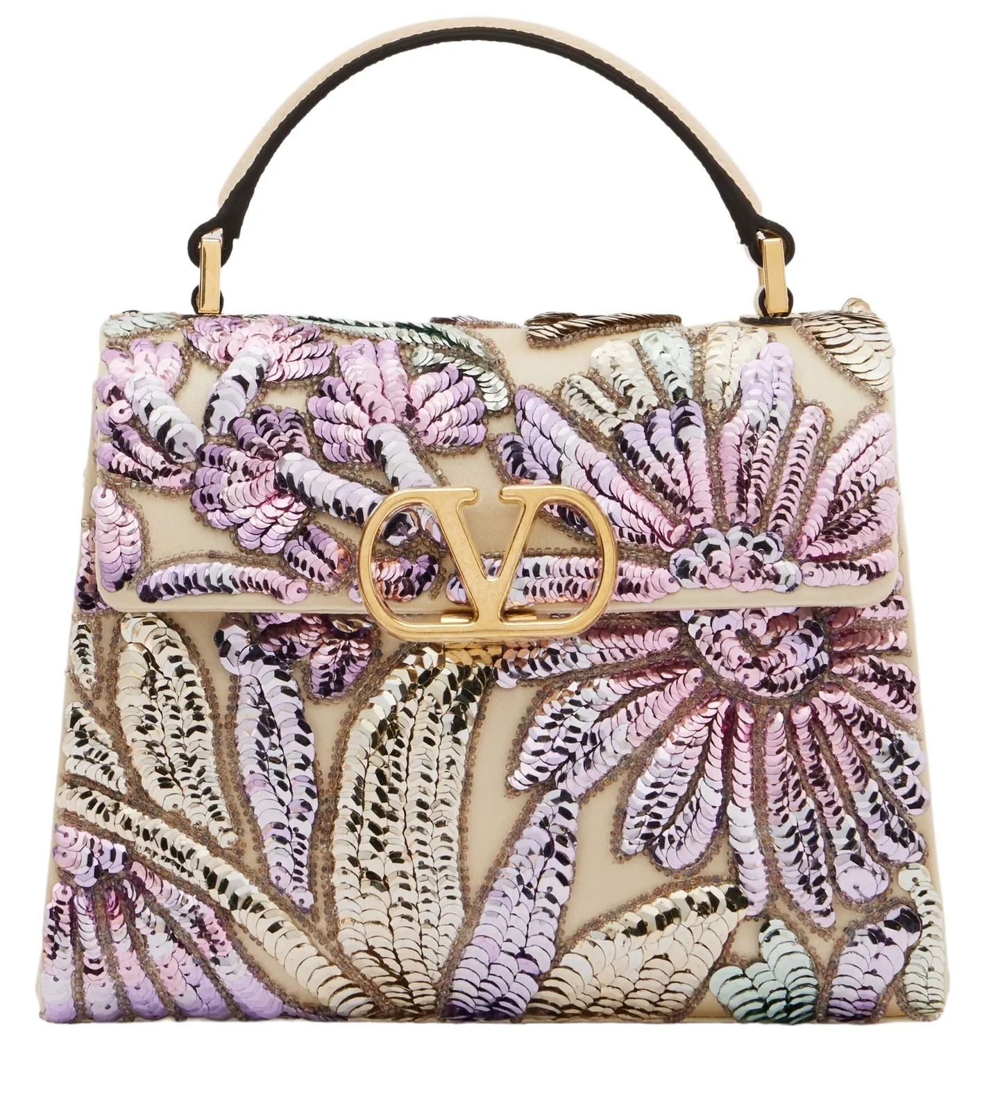 VSling Mini sequined satin top-handle bag