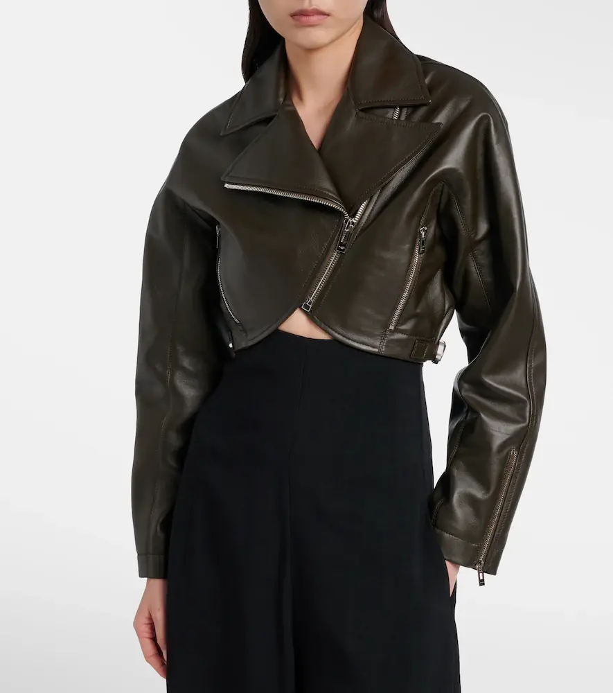Alaïa Alaïa Cropped leather biker jacket | Thumbnail 2
