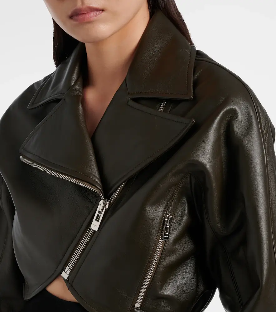 Alaïa Alaïa Cropped leather biker jacket | Thumbnail 3