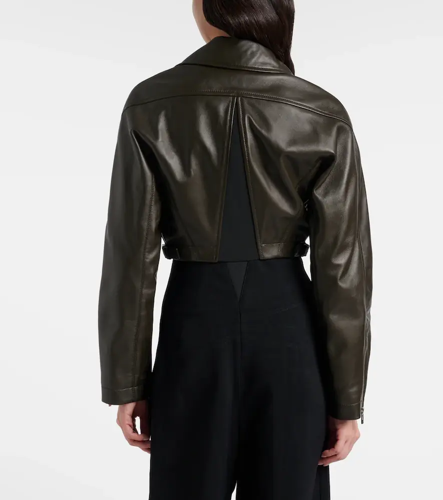 Alaïa Alaïa Cropped leather biker jacket | Thumbnail 5