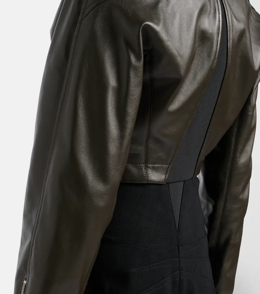 Alaïa Alaïa Cropped leather biker jacket | Thumbnail 6