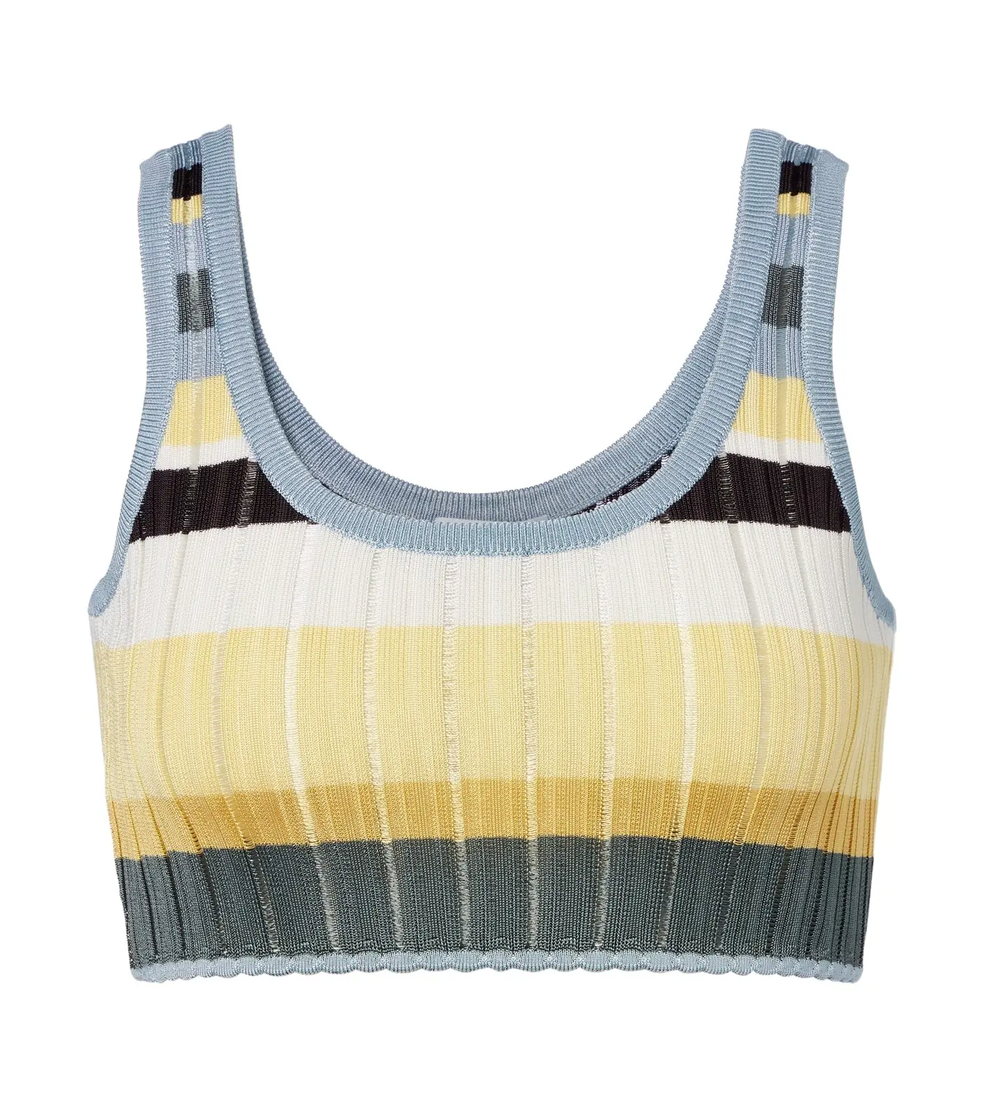Striped knitted crop top