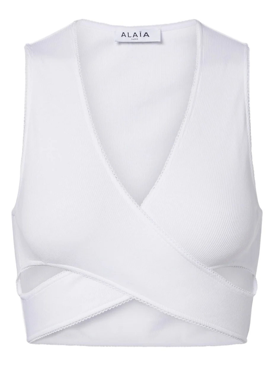 Alaïa Ribbed-knit jersey crop top Alaïa Ribbed-knit jersey crop top