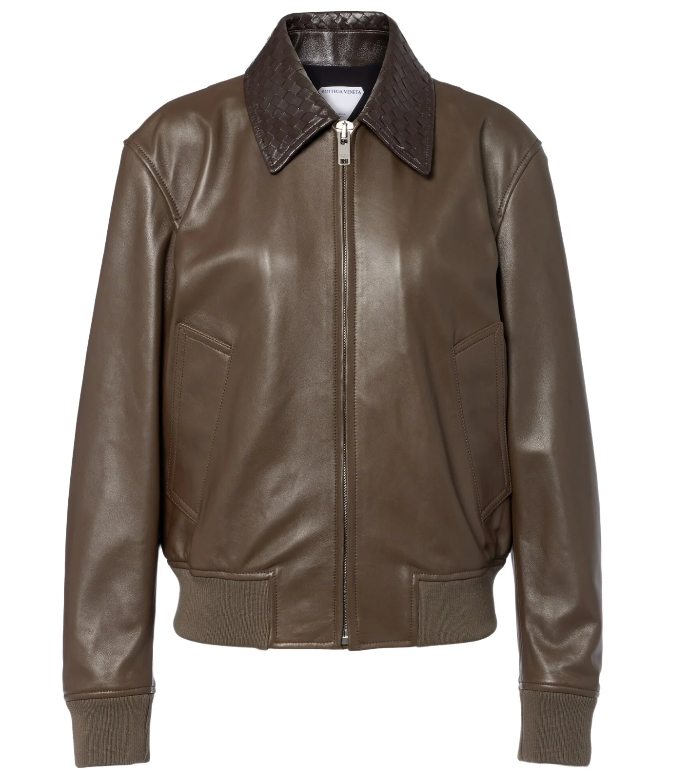 Intrecciato leather blouson jacket Intrecciato leather blouson jacket