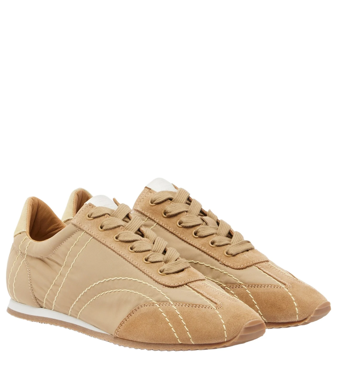 TOTEME Flex suede-trimmed sneakers