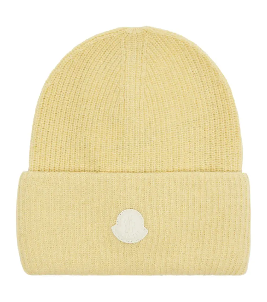 Moncler Logo wool and cashmere beanie | Image 1 Moncler Logo wool and cashmere beanie | Image 1