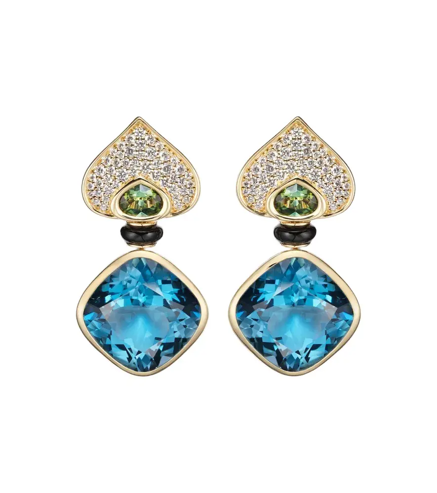 Marina B Pauline 18kt gold earrings with gemstones | Image 1 Marina B Pauline 18kt gold earrings with gemstones | Image 1