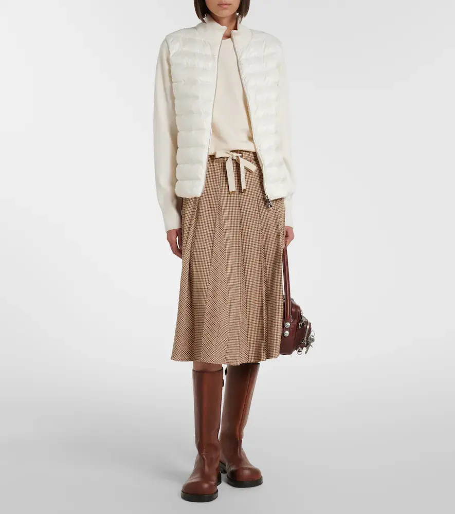 Moncler Down-paneled virgin wool cardigan | Thumbnail 3 Moncler Down-paneled virgin wool cardigan | Thumbnail 3