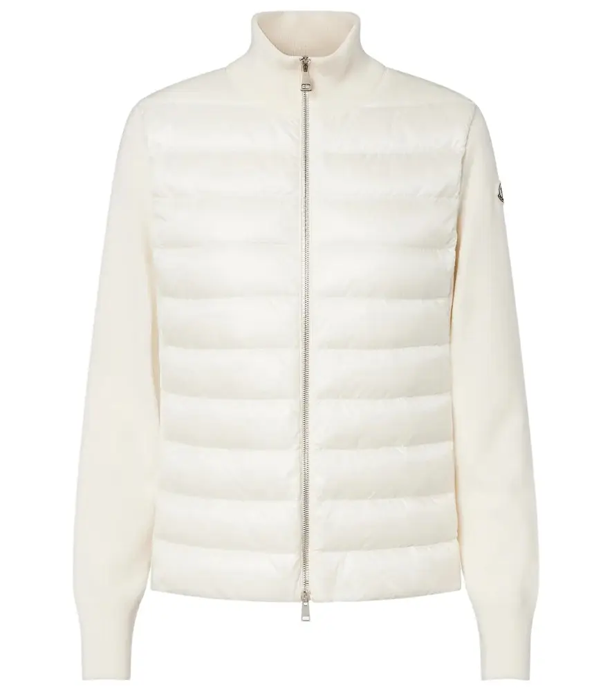 Moncler Down-paneled virgin wool cardigan | Image 1 Moncler Down-paneled virgin wool cardigan | Image 1