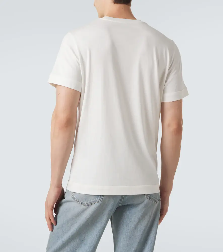 Moncler Leather-trimmed cotton jersey T-shirt | Thumbnail 3 Moncler Leather-trimmed cotton jersey T-shirt | Thumbnail 3