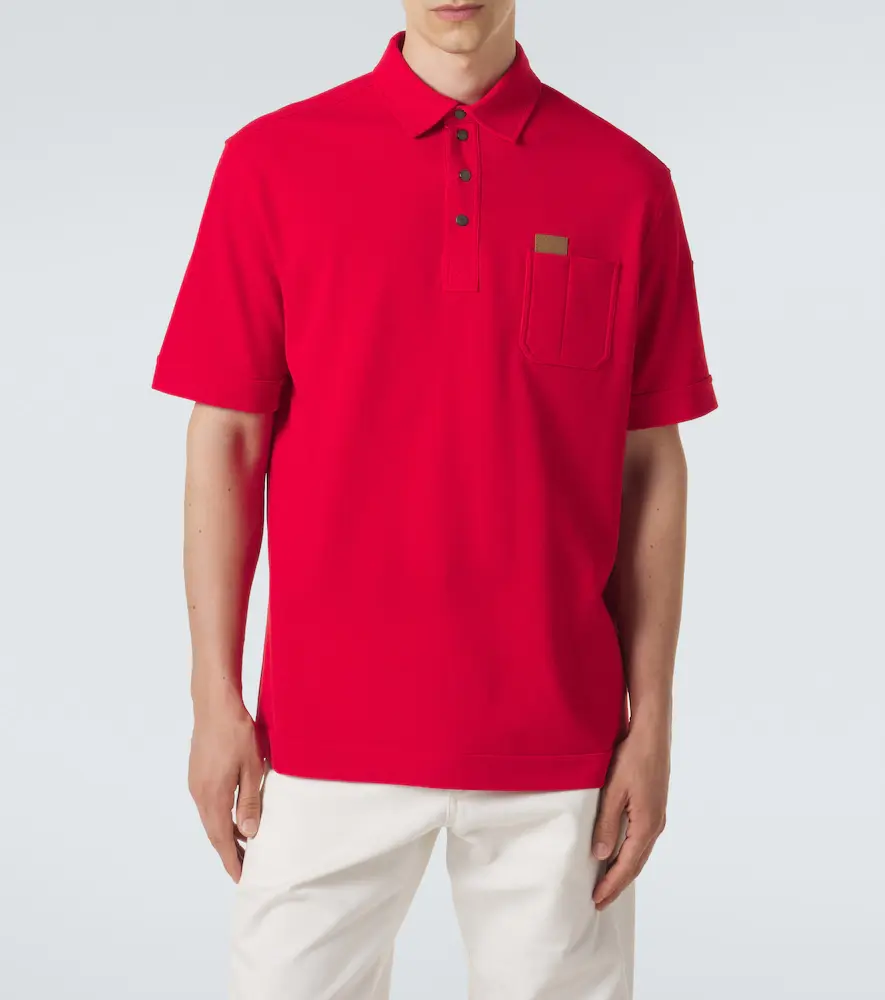 Moncler Leather-trimmed cotton piqué polo shirt | Thumbnail 3 Moncler Leather-trimmed cotton piqué polo shirt | Thumbnail 3