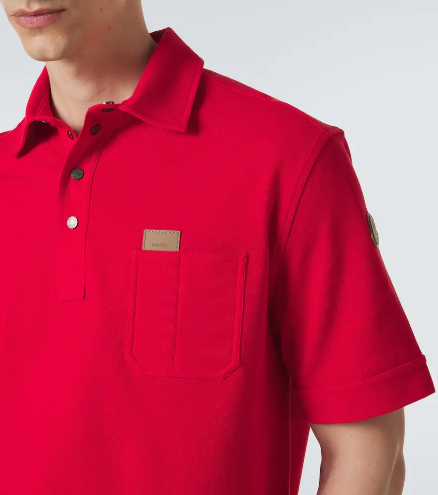 Moncler Leather-trimmed cotton piqué polo shirt | Thumbnail 5 Moncler Leather-trimmed cotton piqué polo shirt | Thumbnail 5