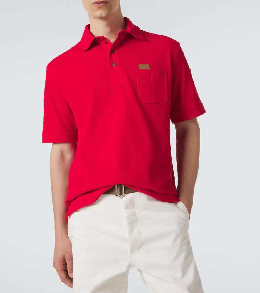 Moncler Leather-trimmed cotton piqué polo shirt | Thumbnail 6 Moncler Leather-trimmed cotton piqué polo shirt | Thumbnail 6