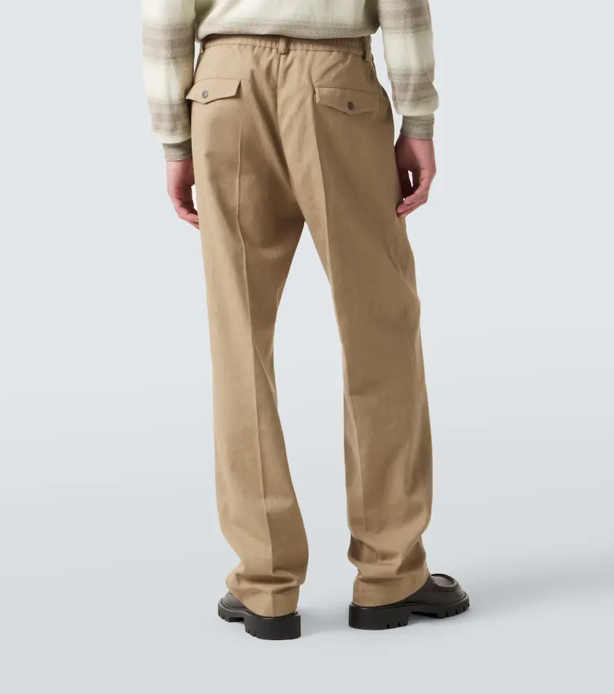 Moncler Pleated cotton straight pants | Thumbnail 2