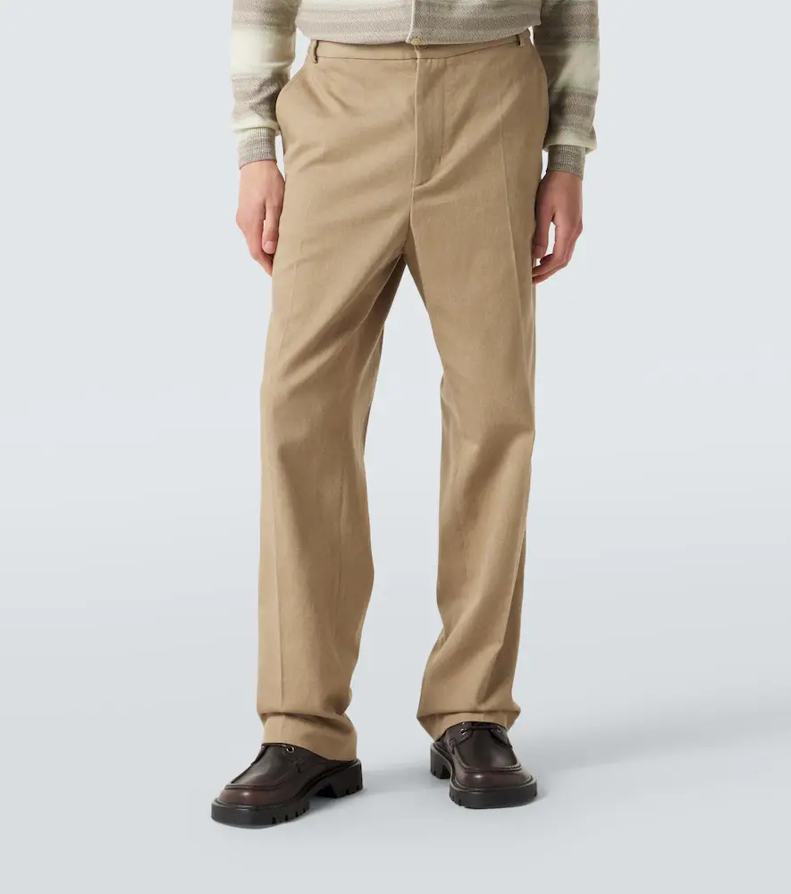 Moncler Pleated cotton straight pants | Thumbnail 3