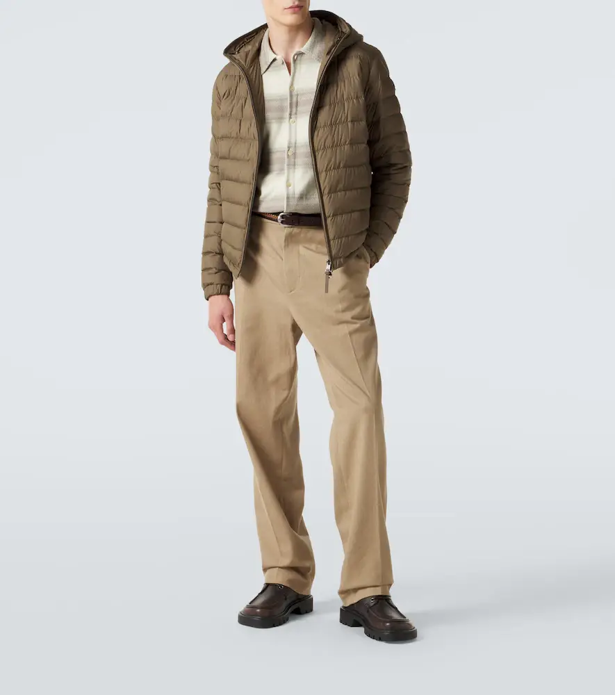 Moncler Pleated cotton straight pants | Thumbnail 5