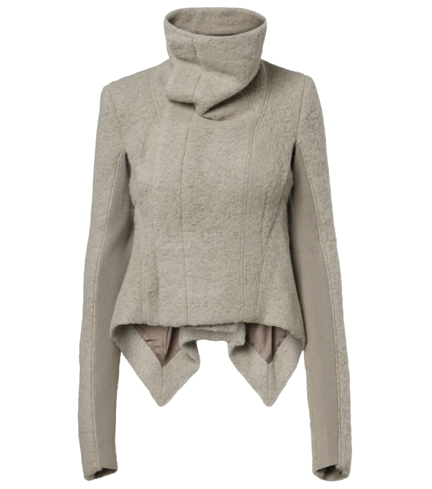 Asymmetric alpaca and wool-blend jacket Asymmetric alpaca and wool-blend jacket