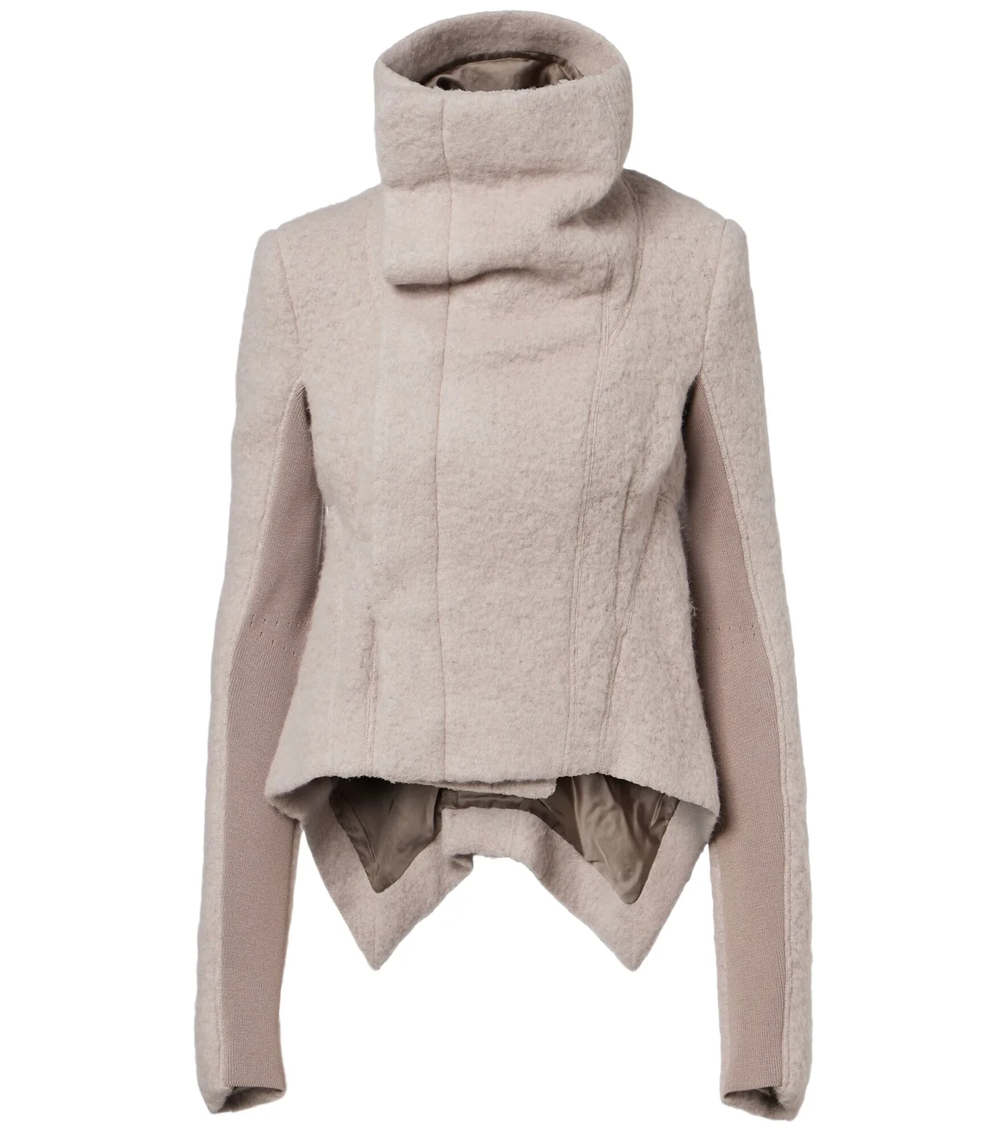 Asymmetric alpaca and wool-blend jacket Asymmetric alpaca and wool-blend jacket