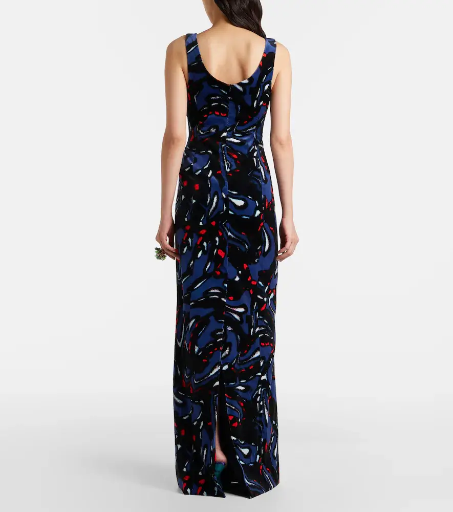 Dries Van Noten Printed cotton-blend velvet maxi dress | Thumbnail 4 Dries Van Noten Printed cotton-blend velvet maxi dress | Thumbnail 4