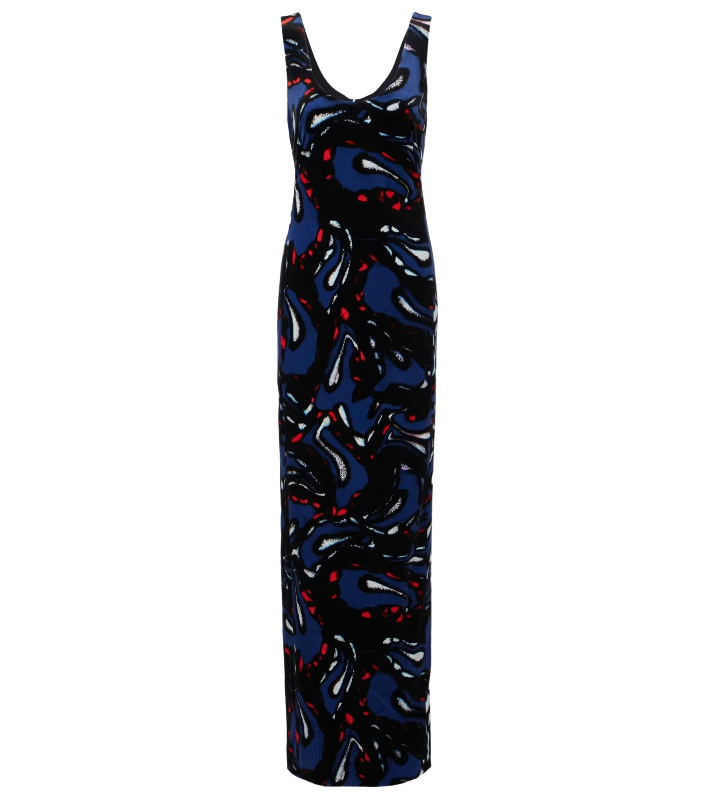 Printed cotton-blend velvet maxi dress Printed cotton-blend velvet maxi dress