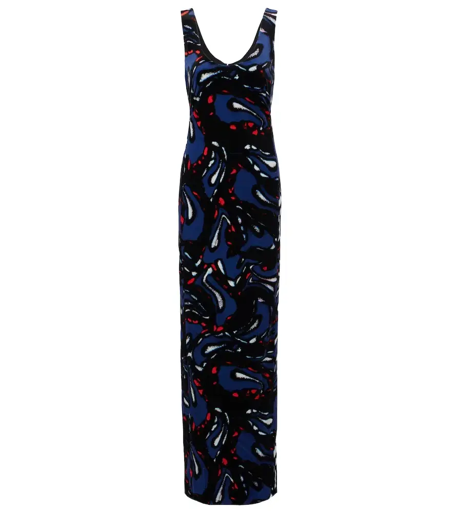 Dries Van Noten Printed cotton-blend velvet maxi dress | Image 1 Dries Van Noten Printed cotton-blend velvet maxi dress | Image 1