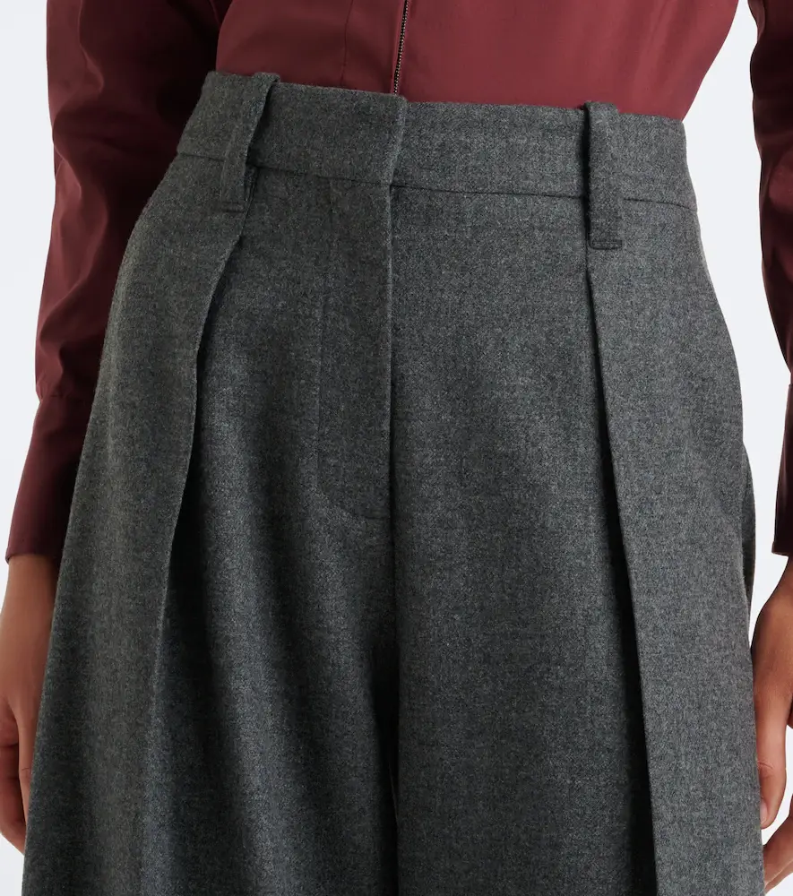 Brunello Cucinelli Pleated wool and cashmere wide-leg pants | Thumbnail 2 Brunello Cucinelli Pleated wool and cashmere wide-leg pants | Thumbnail 2