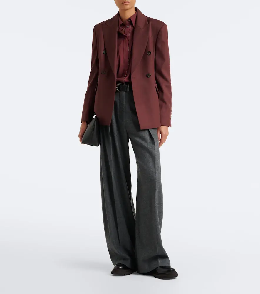 Brunello Cucinelli Pleated wool and cashmere wide-leg pants | Thumbnail 4 Brunello Cucinelli Pleated wool and cashmere wide-leg pants | Thumbnail 4