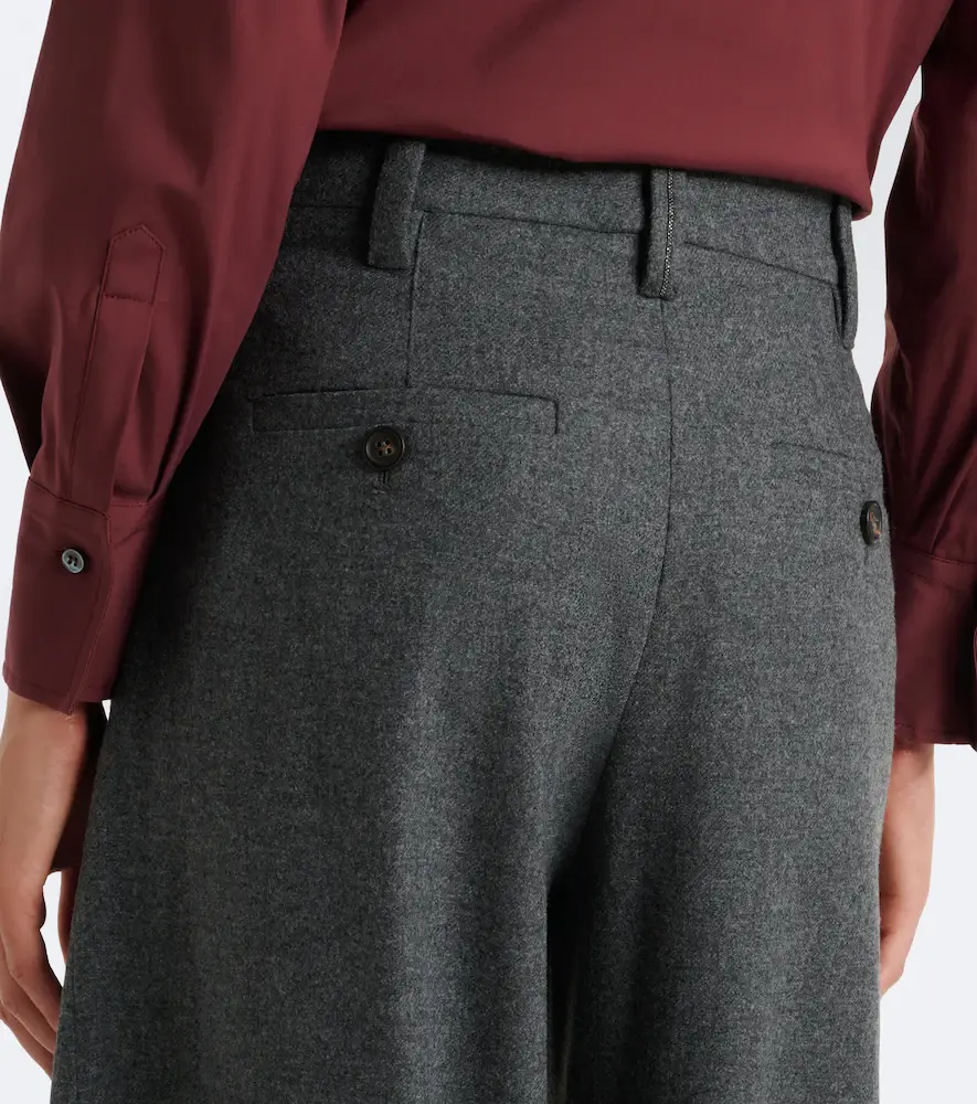 Brunello Cucinelli Pleated wool and cashmere wide-leg pants | Thumbnail 5 Brunello Cucinelli Pleated wool and cashmere wide-leg pants | Thumbnail 5