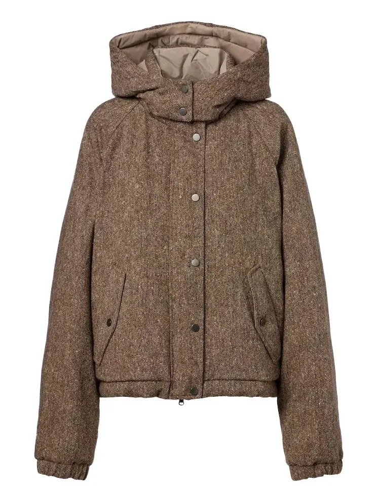 Brunello Cucinelli Hooded wool-blend down jacket
