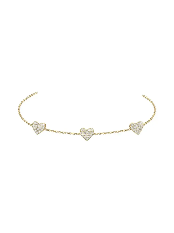 0.33ct Diamond 18K Gold Stationed Heart Chain Bracelet 0.33ct Diamond 18K Gold Stationed Heart Chain Bracelet