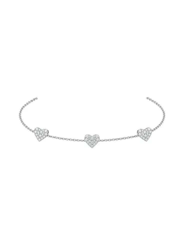0.33ct Diamond 18K Gold Stationed Heart Chain Bracelet 0.33ct Diamond 18K Gold Stationed Heart Chain Bracelet