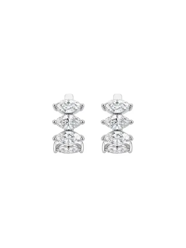 2.49ct Diamond 18K Gold Huggie Marquis Hoop Earrings 2.49ct Diamond 18K Gold Huggie Marquis Hoop Earrings