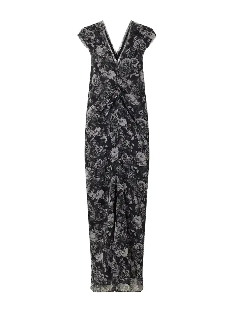 Tove Luana Floral-print Ruched Silk Maxi Dress | Image 1 Tove Luana Floral-print Ruched Silk Maxi Dress | Image 1
