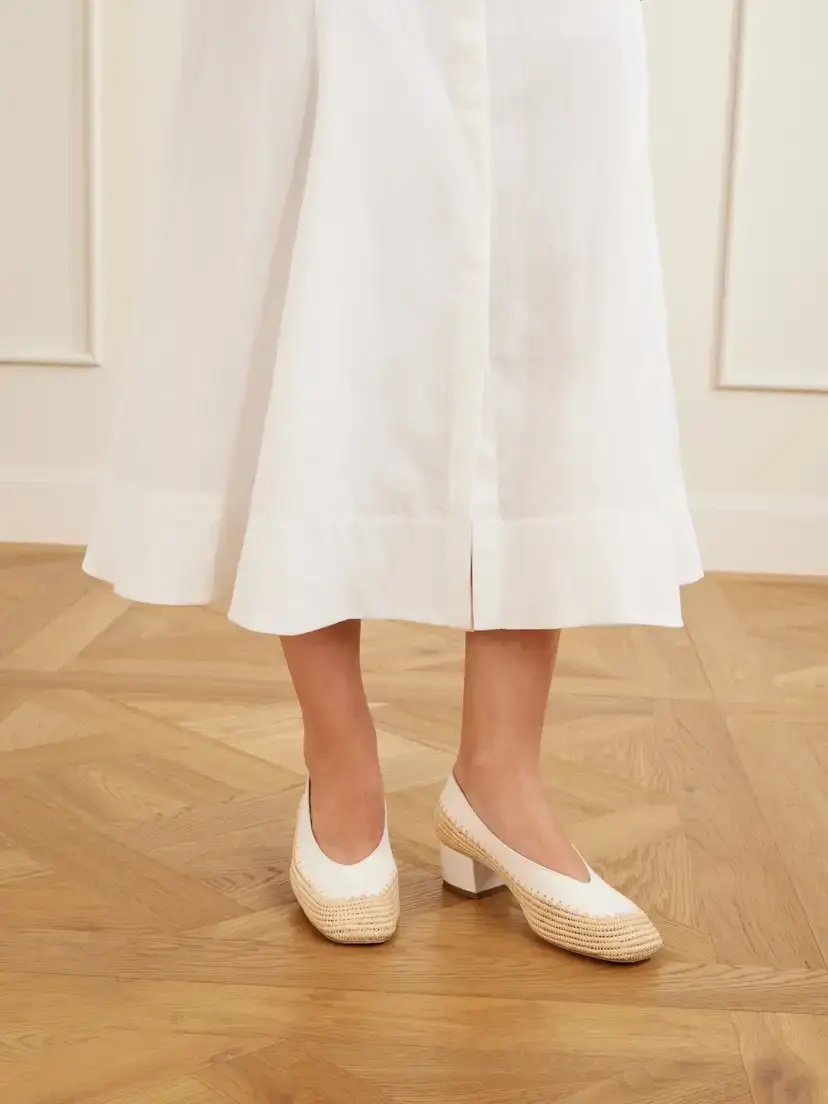 Gabriela Hearst Strength 40 Raffia-trimmed Suede Pumps | Thumbnail 2 Gabriela Hearst Strength 40 Raffia-trimmed Suede Pumps | Thumbnail 2