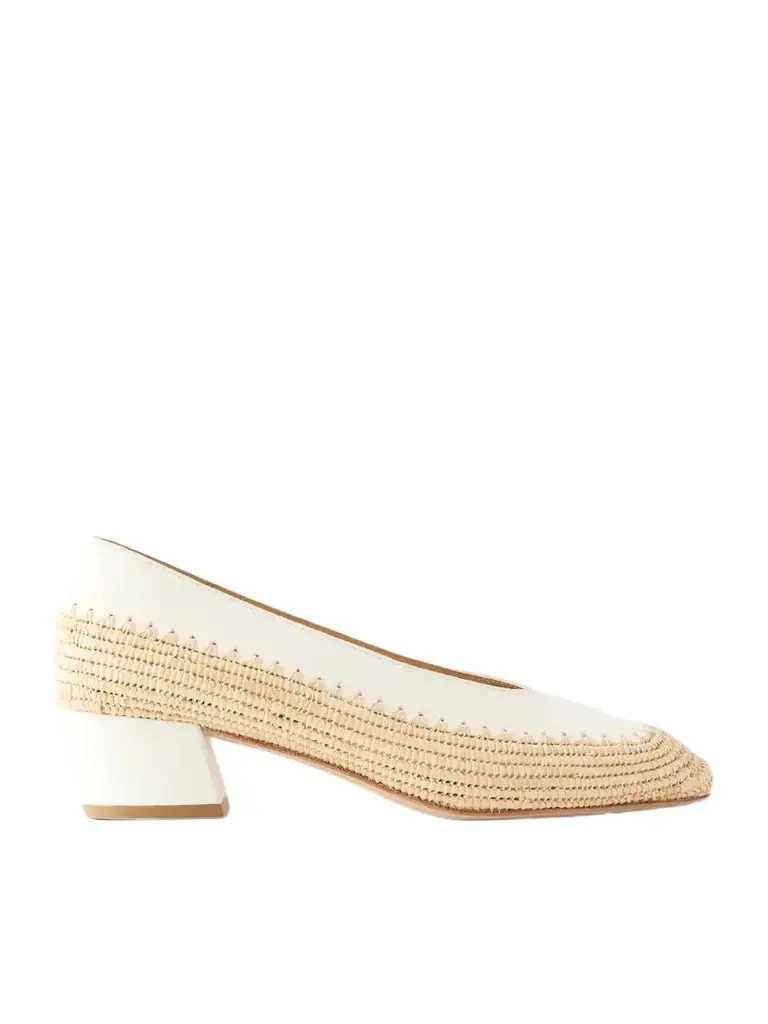 Gabriela Hearst Strength 40 Suede-trimmed Raffia Pumps | Image 1 Gabriela Hearst Strength 40 Suede-trimmed Raffia Pumps | Image 1