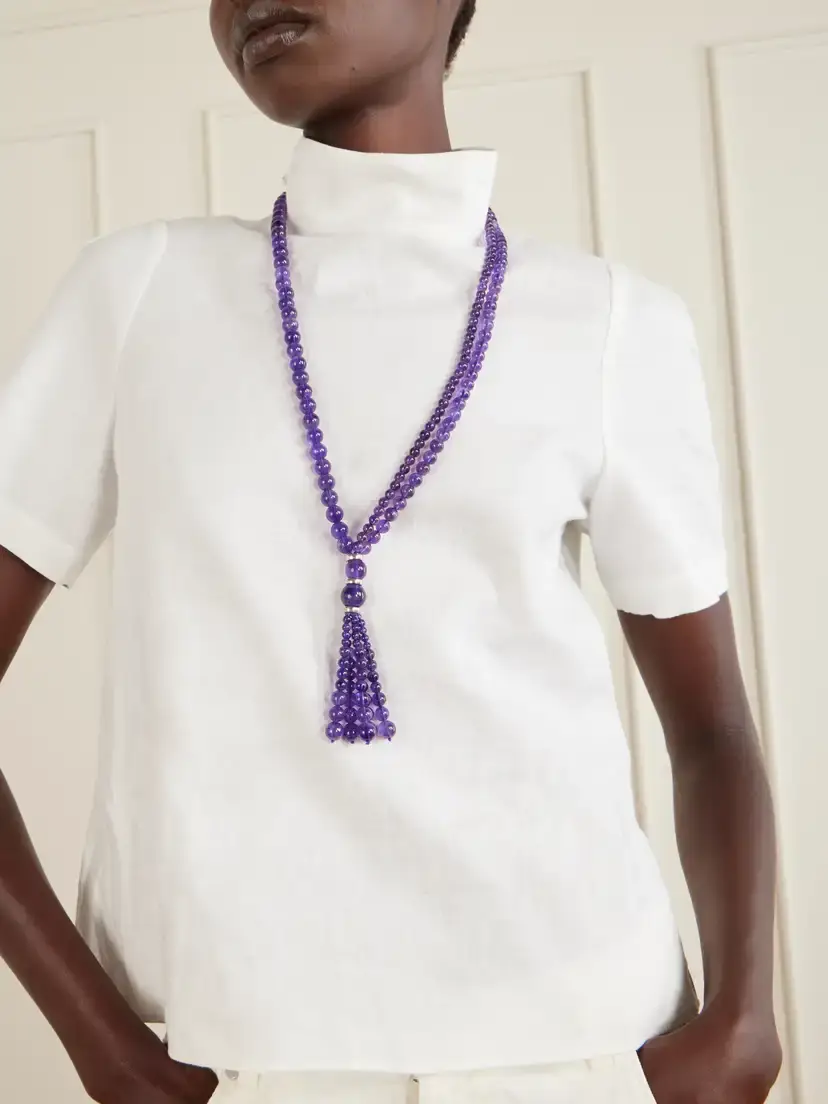 Le Sundial Venice Opera Tasseled Sterling Silver Amerthyst Necklace | Thumbnail 2