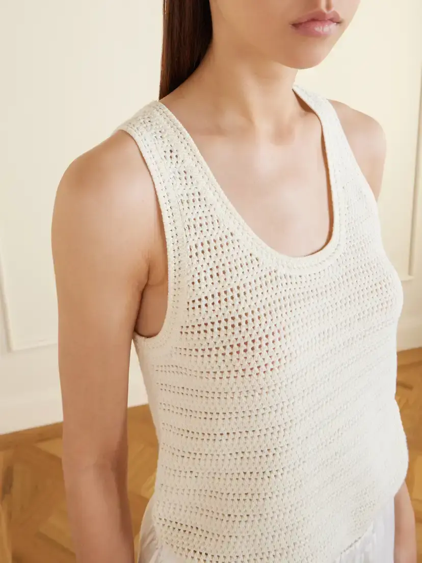 Anine Bing Arie Open-knit Cotton-blend Tank | Thumbnail 5 Anine Bing Arie Open-knit Cotton-blend Tank | Thumbnail 5