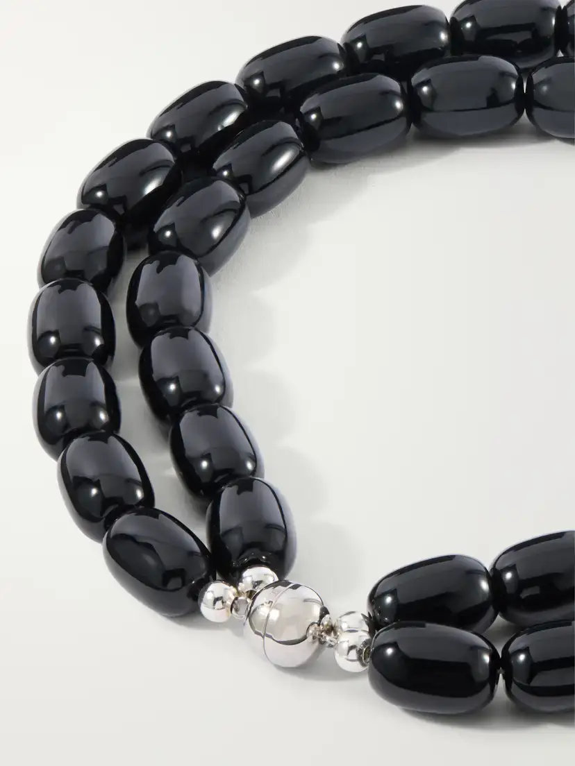 Julietta Luma Rhodium-pleated, Onyx, Shell And Resin Beaded Necklace | Thumbnail 3 Julietta Luma Rhodium-pleated, Onyx, Shell And Resin Beaded Necklace | Thumbnail 3