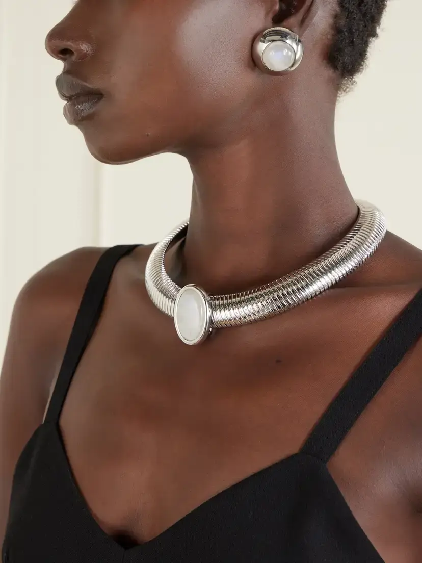 Julietta Bombé Rhodium-plated Moonstone Earrings | Thumbnail 2