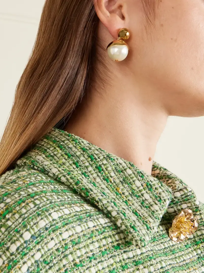 Carolina Herrera Gold-tone Pearl-effect Earrings | Thumbnail 2