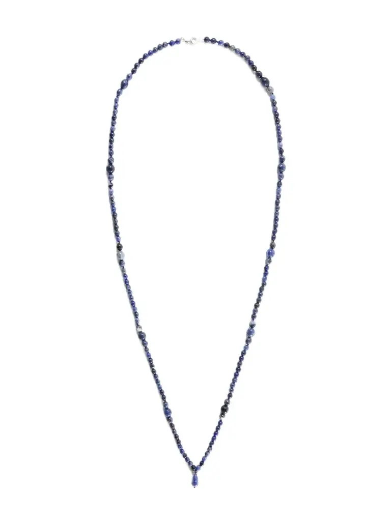 Le Sundial Wave Sterling Silver And Sodalite Beaded Necklace | Image 1 Le Sundial Wave Sterling Silver And Sodalite Beaded Necklace | Image 1