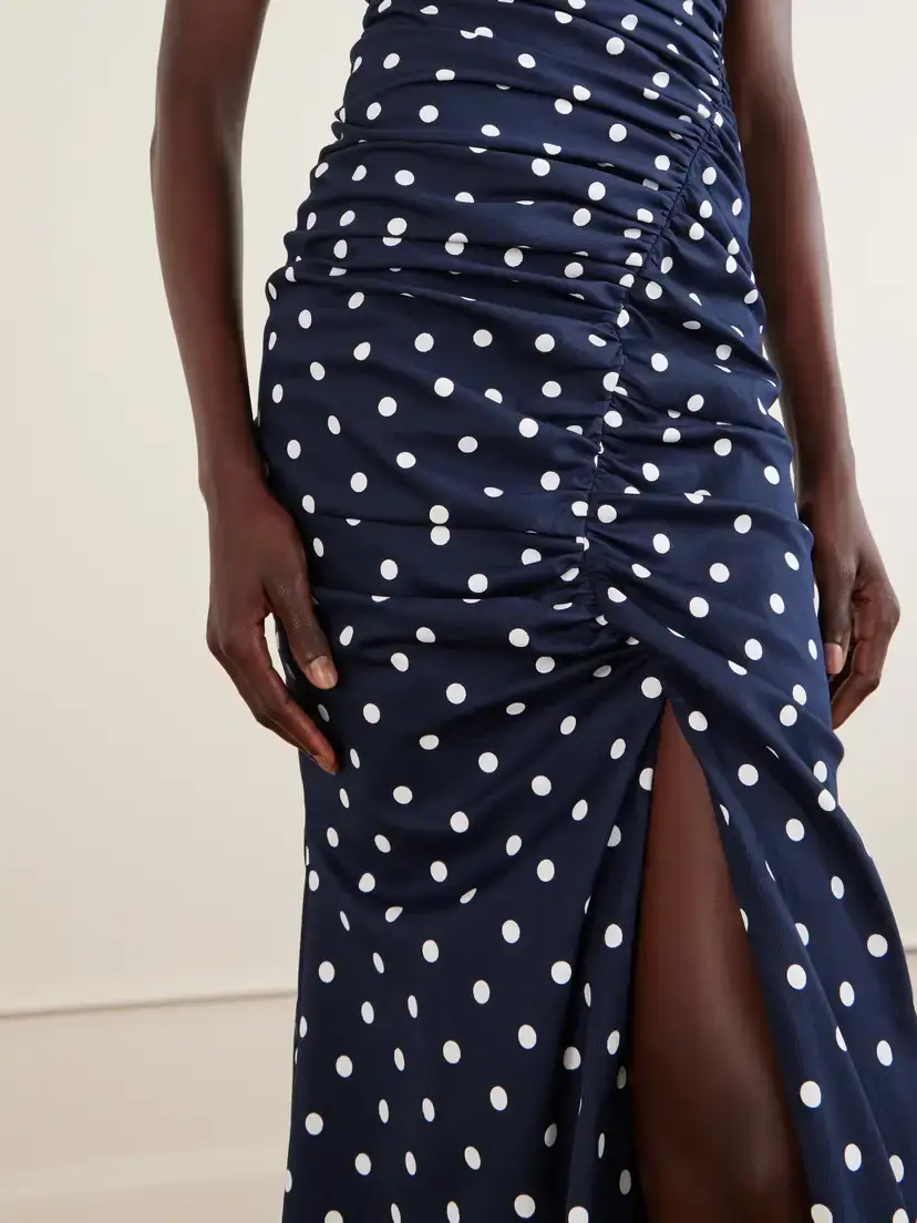 Carolina Herrera Gathered Polka-dot Cotton-blend Twill Gown | Thumbnail 5
