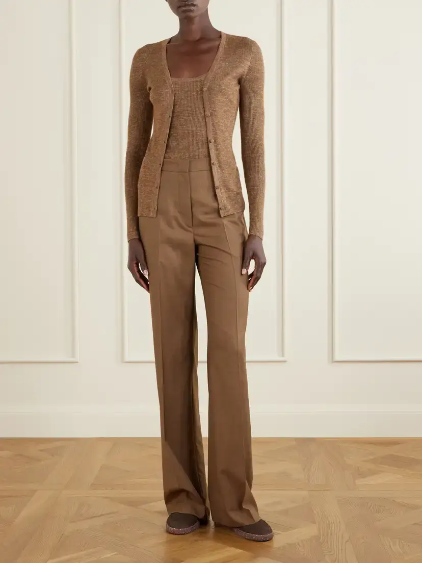 Gabriela Hearst Aiste Ribbed Cashmere, Silk And Hemp-blend Cardigan | Thumbnail 2 Gabriela Hearst Aiste Ribbed Cashmere, Silk And Hemp-blend Cardigan | Thumbnail 2