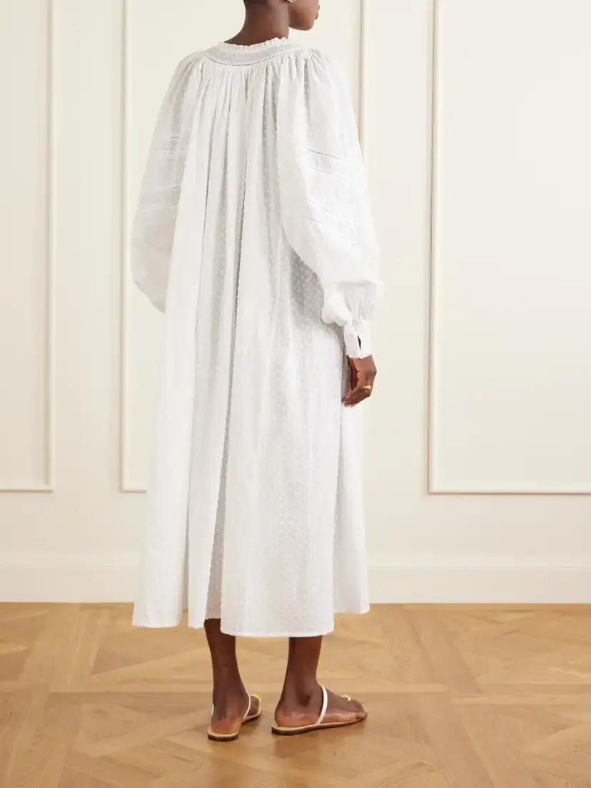 Thierry Colson Vladia Ruffled Embroidered Cotton Maxi Dress | Thumbnail 3 Thierry Colson Vladia Ruffled Embroidered Cotton Maxi Dress | Thumbnail 3