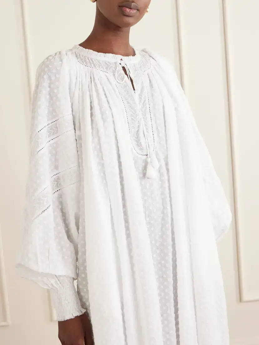 Thierry Colson Vladia Ruffled Embroidered Cotton Maxi Dress | Thumbnail 4 Thierry Colson Vladia Ruffled Embroidered Cotton Maxi Dress | Thumbnail 4