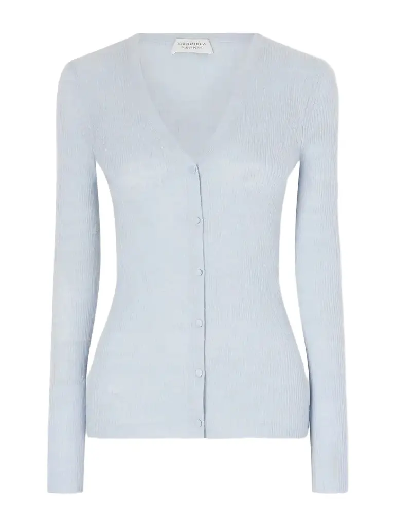 Gabriela Hearst Aiste Ribbed Cashmere, Silk And Hemp-blend Cardigan | Image 1 Gabriela Hearst Aiste Ribbed Cashmere, Silk And Hemp-blend Cardigan | Image 1