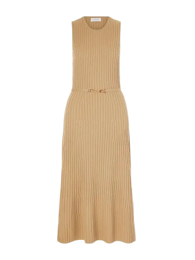 Gabriela Hearst Meier Belted Ribbed Wool And Cashmere Midi Dress | Image 1 Gabriela Hearst Meier Belted Ribbed Wool And Cashmere Midi Dress | Image 1