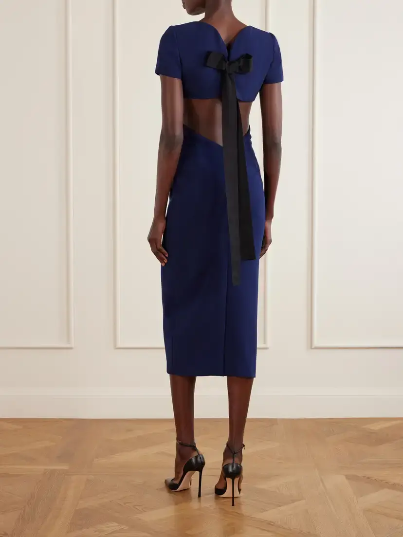 Carolina Herrera Bow-embellished Cut-out Crepe Midi Dress | Thumbnail 3 Carolina Herrera Bow-embellished Cut-out Crepe Midi Dress | Thumbnail 3