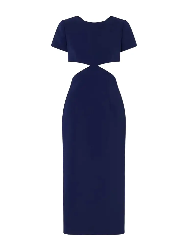 Carolina Herrera Bow-embellished Cut-out Crepe Midi Dress | Image 1 Carolina Herrera Bow-embellished Cut-out Crepe Midi Dress | Image 1
